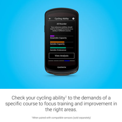 Garmin Edge® 1040 Solar, GPS Bike Computer with Solar Charging Capabilities, On and Off-Road, Spot-On Accuracy, Long-Lasting Battery, Device Only