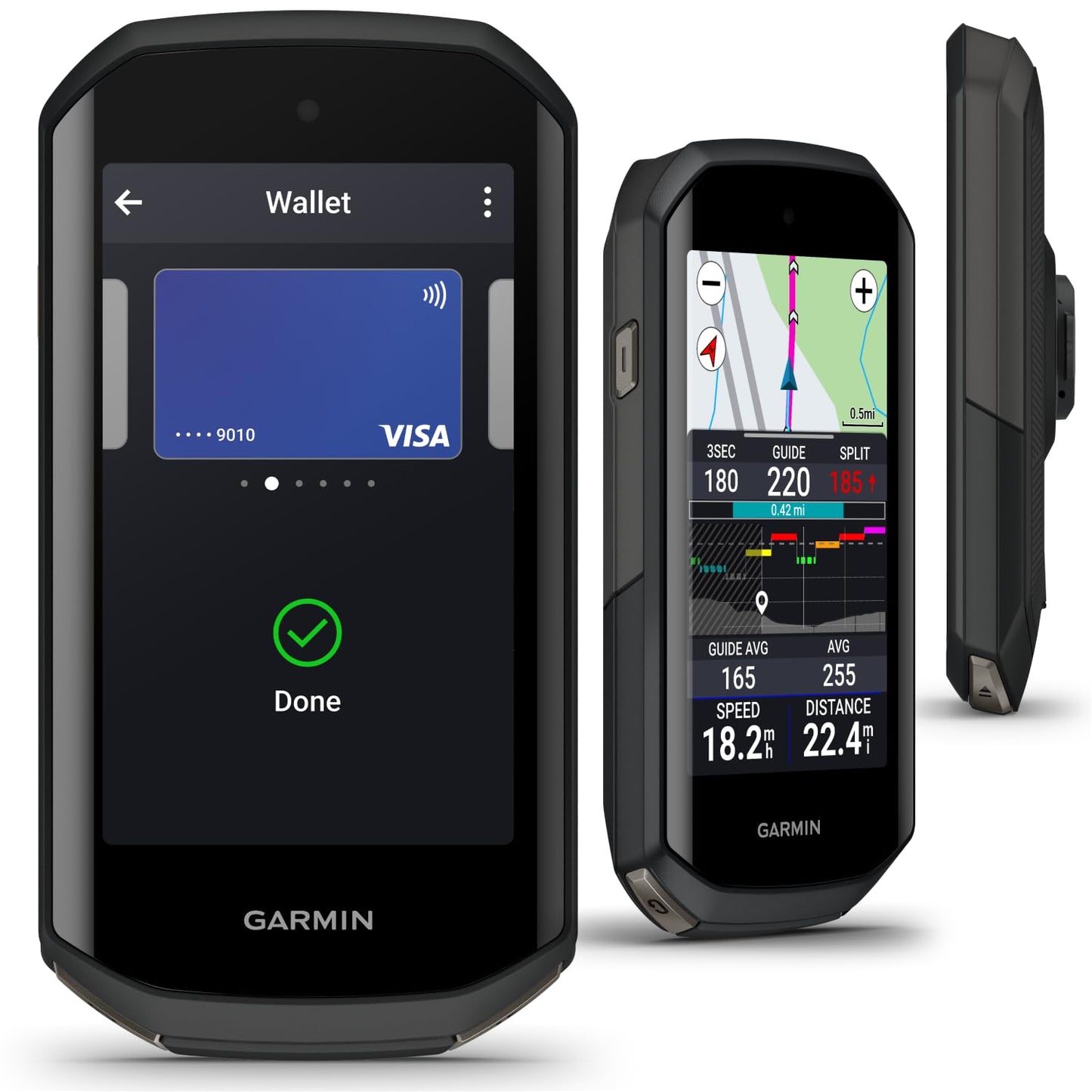 Wearable4U - Garmin Edge 1050 Premium Cycling Computer, Vivid Color Touchscreen Display, Built-in Speaker, Advanced Training with Garmin Speed and Cadence Sensors and Power Bank Bundle