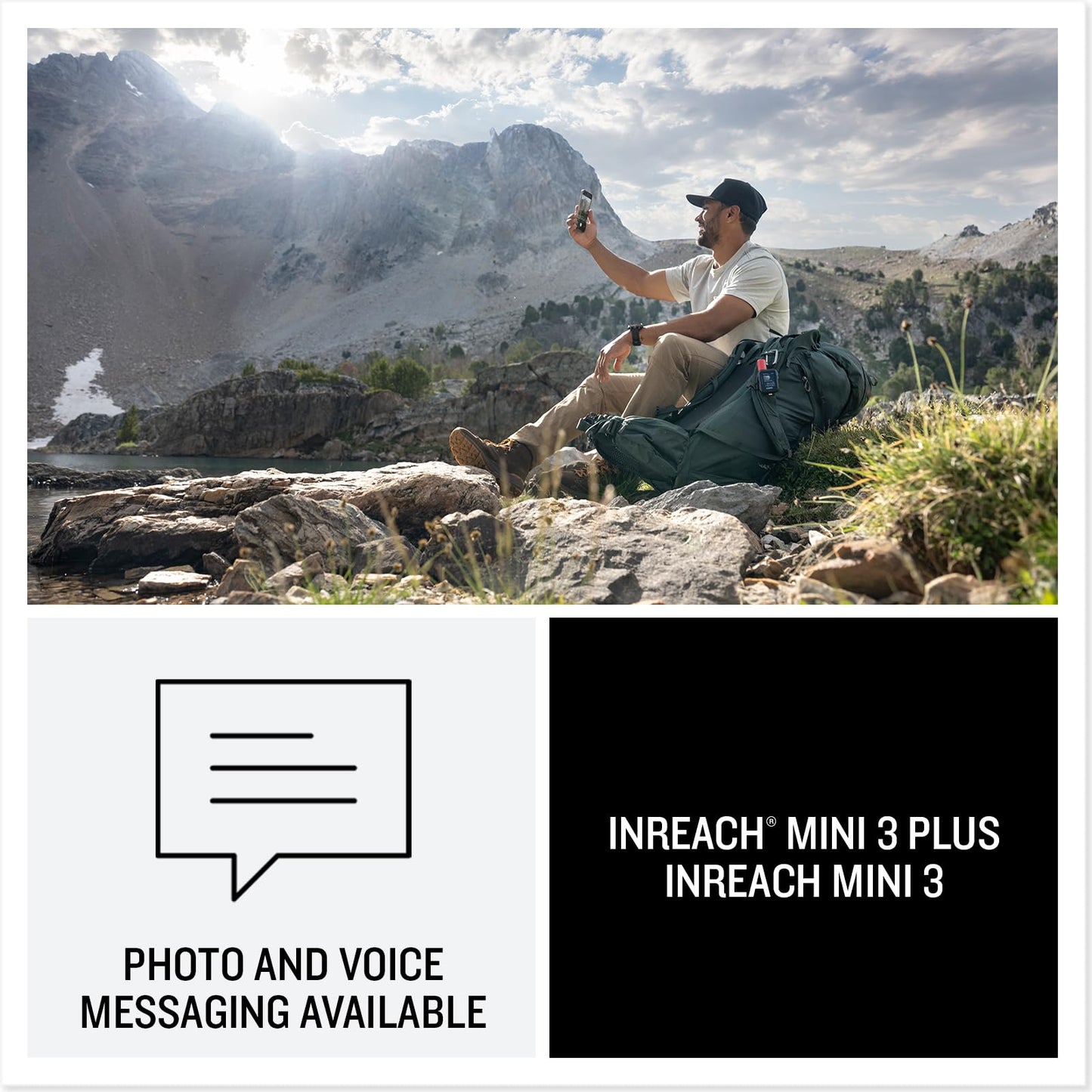 Garmin inReach Mini 3 Plus, Compact & Lightweight GPS handheld, 1.9" LCD touch display, Dedicated SOS trigger,up to 350hrs battery life, Weather Reports, Photo & voice messaging via satellite