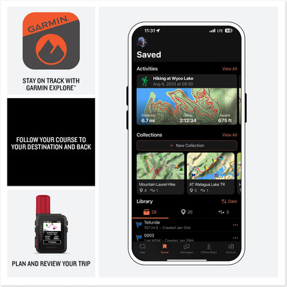 Garmin inReach Mini 3 Plus, Compact & Lightweight GPS handheld, 1.9" LCD touch display, Dedicated SOS trigger,up to 350hrs battery life, Weather Reports, Photo & voice messaging via satellite