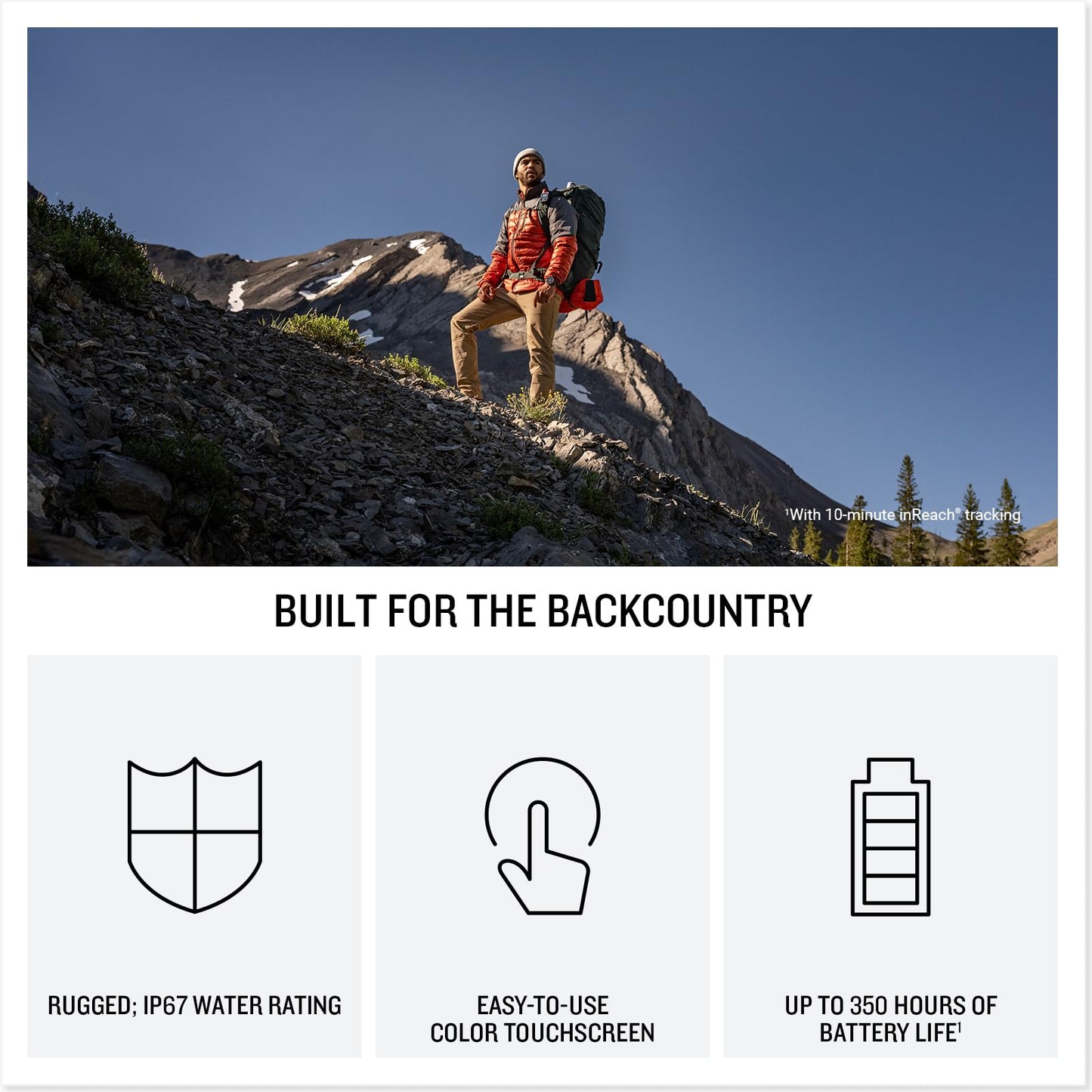 Garmin inReach Mini 3 Plus, Compact & Lightweight GPS handheld, 1.9" LCD touch display, Dedicated SOS trigger,up to 350hrs battery life, Weather Reports, Photo & voice messaging via satellite
