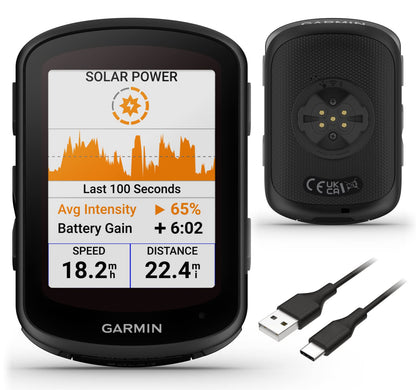Wearable4U - Garmin Edge 840 Solar GPS Cycling Computer, Touchscreen, Button Controls, Advanced Navigation with E-Bank Bundle