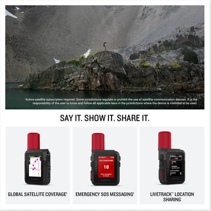 Garmin inReach Mini 3 Plus, Compact & Lightweight GPS handheld, 1.9" LCD touch display, Dedicated SOS trigger,up to 350hrs battery life, Weather Reports, Photo & voice messaging via satellite