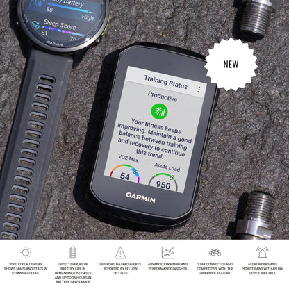 Garmin Edge 850, Compact GPS Cycling Computer, Vivid Color 2.7" Touchscreen Display, Bike-Specific Mapping, Advanced Training and Performance Insights Bundle
